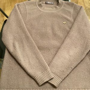 Dior women’s soft sweater with unique gold tone bee 🐝 with CD initials. Beige